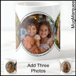 Modern Three Photos Collage White C00 Mamma Mor Kaffemugg