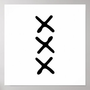 Modern Three X Monokrom Minimalistisk Nordisk Poster