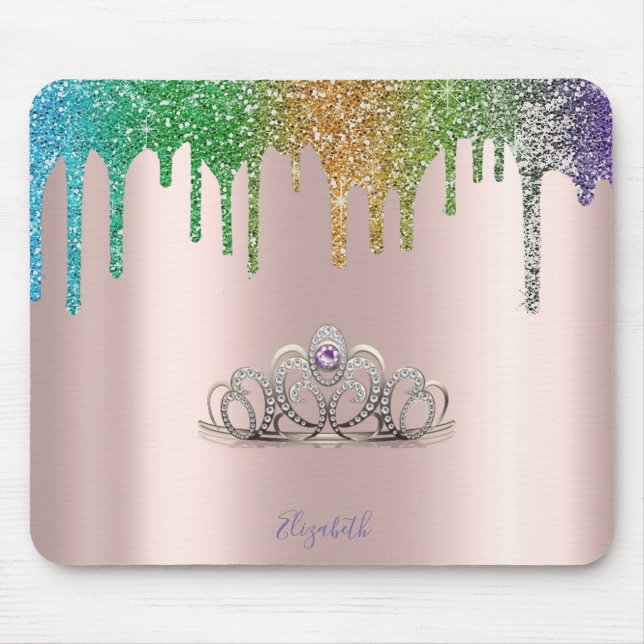 Modern Tiara Glitter Drips Rose Gold Musmatta (Framsidan)