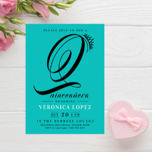 Modern Tiara Turcos 15:e Quinceañera Party Inbjudningar
