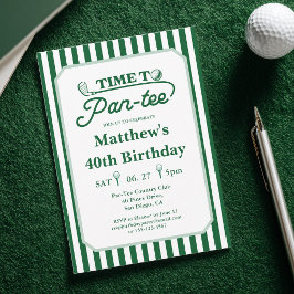 Modern Tid att Par-Tee Herr Golf Födelsedag Inbjudningar