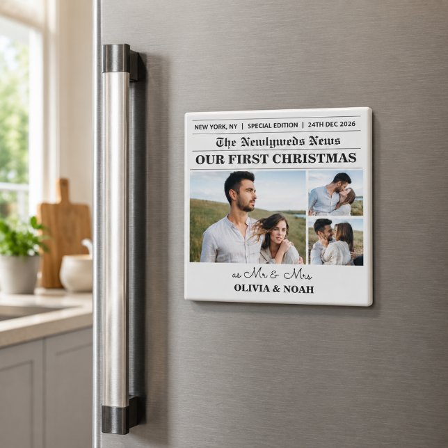 Modern tidning Nygifta Första Gift Magnet (Skapare uppladdad)