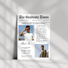 Modern tidningsbild studenten i Trendig Inbjudningar