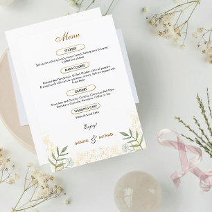 Modern tidslös Elegant Guld Simple Sage Grönt Meny