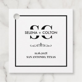 Modern tidslös Märkre för svartvita bröllop Gåvor Etiketter