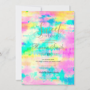Modern tie Dye Abstrakt Colorful Inbjudningar