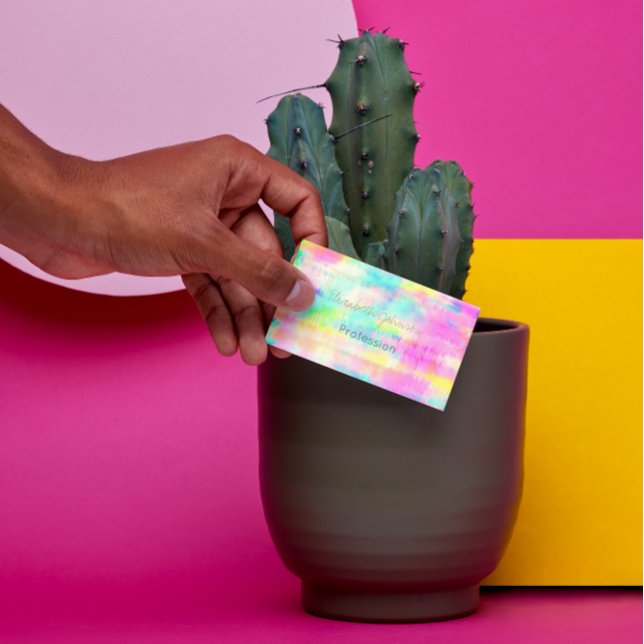 Modern tie Dye Abstrakt Colorful Visitkort (Skapare uppladdad)