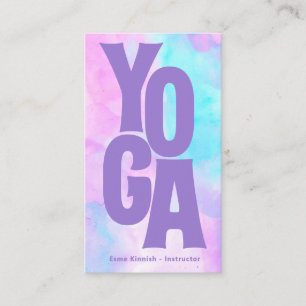 Modern Tie-Dye Watercolor Yoga Studio Instructor Visitkort