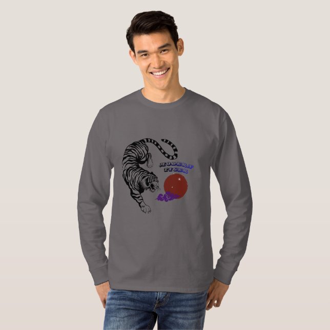 Modern Tiger Grafikkonst T Shirt (Hel framsida)