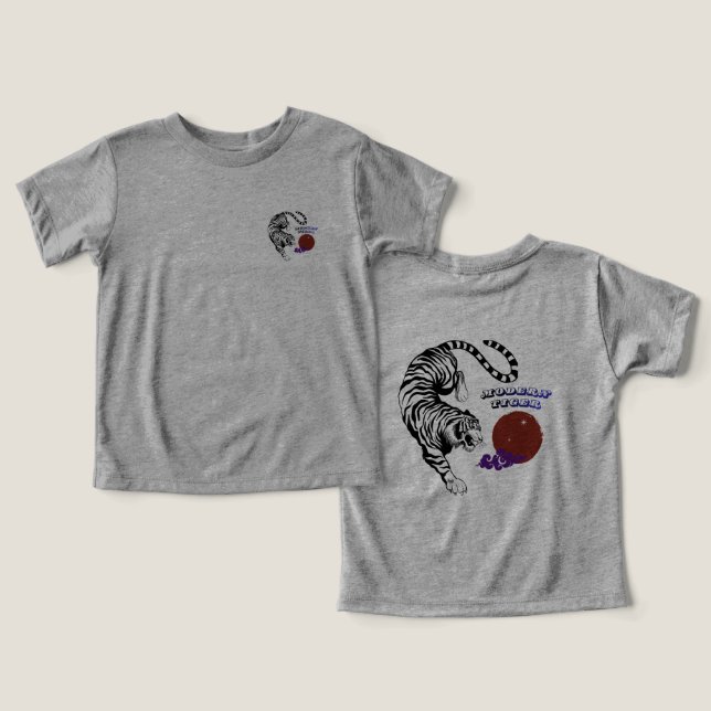 Modern Tiger Graphic Art T Shirt (Design fram och bak)