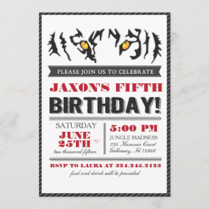 Modern tiger Tiger Ögon Birthday-inbjudan Inbjudningar