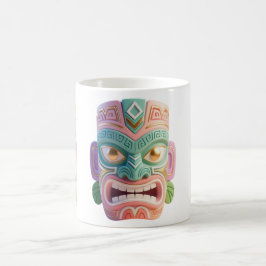 Modern Tiki-huvudmask i Pop Art-stil Kaffemugg