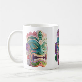 Modern Tiki-huvudmask i Pop Art-stil Kaffemugg