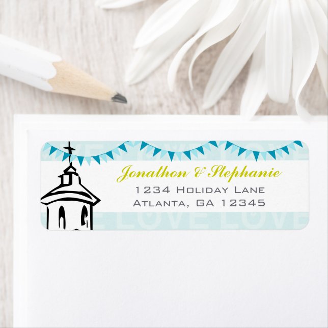 Modern till Chapel-Bröllopsetiketterna Returadress Etikett (Insitu)