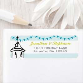 Modern till Chapel-Bröllopsetiketterna Returadress Etikett