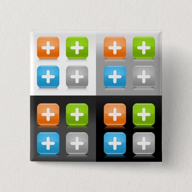 Modern Tilläggs Matematik Symbol Blank Glänsande I Knapp (Framsida)