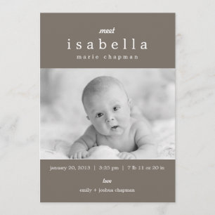 MODERN TILLKÄNNAGIVANDE FÖR FÖDELSE MEDDELANDE