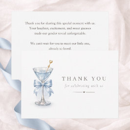 Modern Tini En Martini Tema Pojke Baby Shower Tack Kort