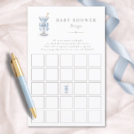 Modern Tini One Pojke Baby Shower Bingo Spel