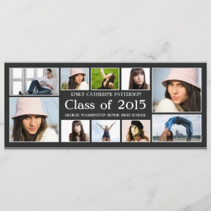 Modern tio Photo Collage Studenten-meddelande Inbjudningar