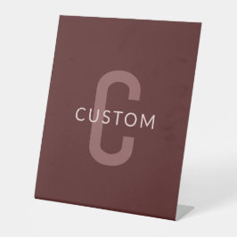 Modern Tittar Monogrammed Namn | Maroon Red