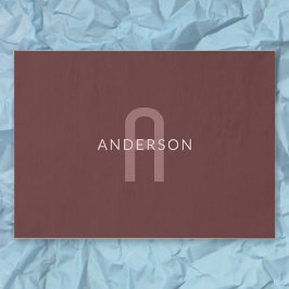 Modern Tittar Monogrammed Namn | Maroon Red