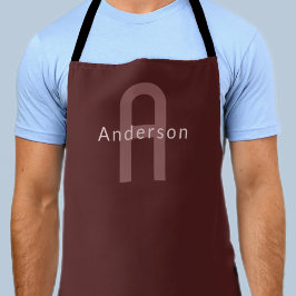 Modern Tittar Monogrammed Namn | Maroon Red