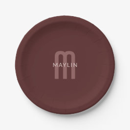 Modern Tittar Monogrammed Namn | Maroon Red