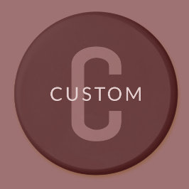 Modern Tittar Monogrammed Namn | Maroon Red Magnet