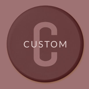 Modern Tittar Monogrammed Namn Maroon Red Magnet