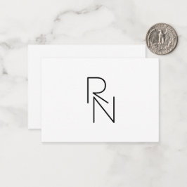 Modern Tittar överlappande Initialer Anteckningskort