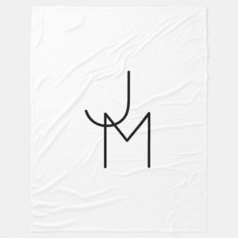 Modern Tittar överlappande Initialer Fleecefilt