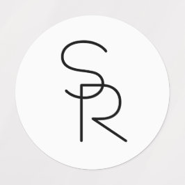 Modern Tittar överlappande Initialer Klistermärke