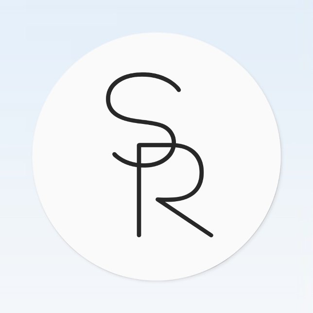 Modern Tittar överlappande Initialer Klistermärke (Skapare uppladdad)