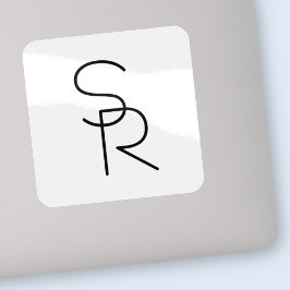 Modern Tittar överlappande Initialer Klistermärken