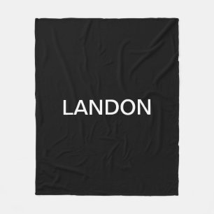 Modern Tittar svart, fetstilt vit text Fleecefilt