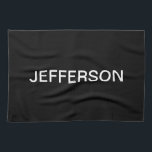 Modern Tittar svart, fetstilt vit text Kökshandduk<br><div class="desc">Modern och anpassadet,  redigera som du vill!</div>