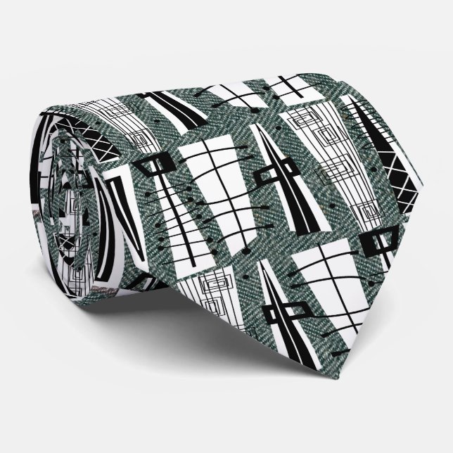 Modern tiv tie-för manar i mitten av århundradet n slips (Rullad)