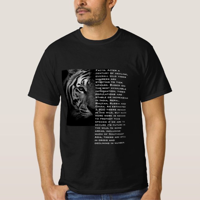Modern tiverad tiger för textutskrift, imformerand t shirt (Framsida)