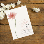Modern tjugoenkla Blommigt 21:a födelsedag Inbjudningar<br><div class="desc">Elegantens blommigt har parats med vacker typografi... ett enkelt elegant-kort för födelsedagsinbjudan.</div>