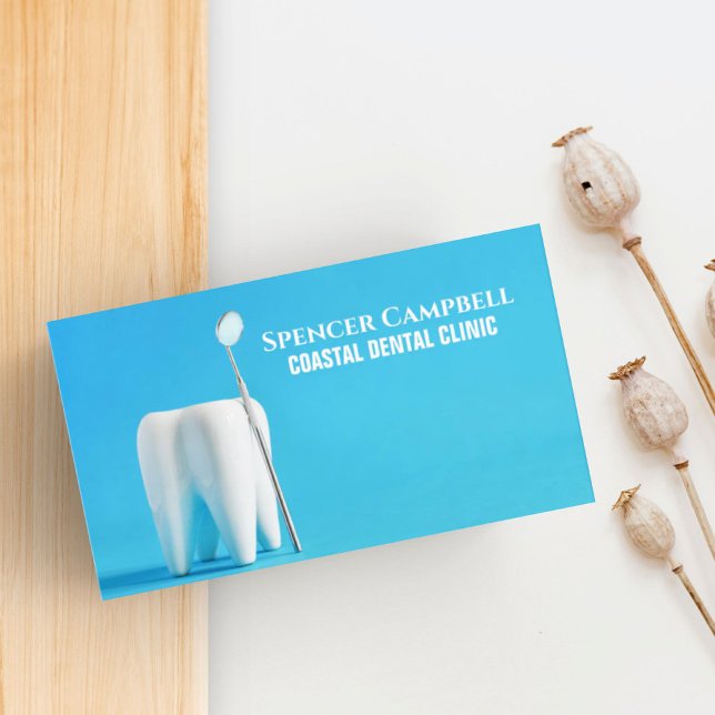 Modern tjugonde tandläkare assistent vid klinisk t visitkort (Modern Teeth Dentist Assistant Clinic Dental Business Card)