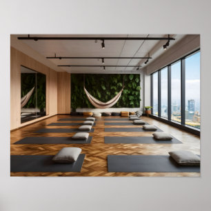 Modern Tom Yoga Studio med Parquet Flooring Poster