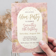 Modern Tonåring Glam Spa Party Faux Ro Guld Glitte