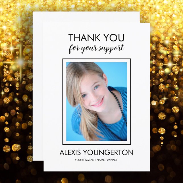 Modern Tonåring Miss Skönhetstävling Tack Photo Wh Kort (Skapare uppladdad)