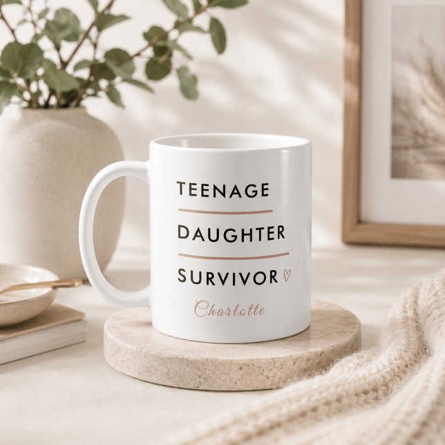Modern Tonårsdotter Överlevare Personlig Kaffemugg (Skapare uppladdad)
