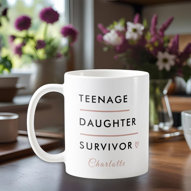 Modern Tonårsdotter Överlevare Personlig Kaffemugg (Skapare uppladdad)