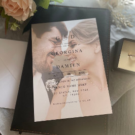 Modern toning 2 fotopatskrävand allt i ena Bröllop Inbjudningar