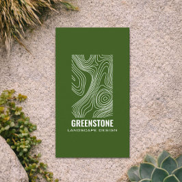 Modern Topography Landscape Design Green Visitkort