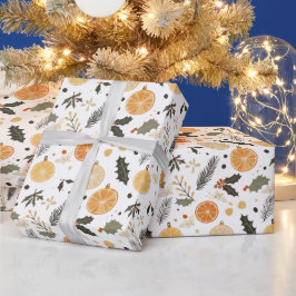Modern torkad citrus vinterbebisdusch presentpapper