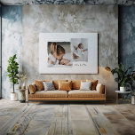 Modern torn kant multifoto-personlig-skript canvastryck<br><div class="desc">Modern elegant enkel minimal nedbränd text med flera personliger i kant stil i namn arbete för hemdekorteckning.</div>
